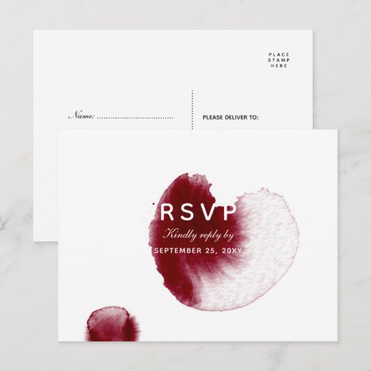Waterverf RSVP-Briefkaart Uitnodiging Briefkaart (Voorkant / Achterkant)