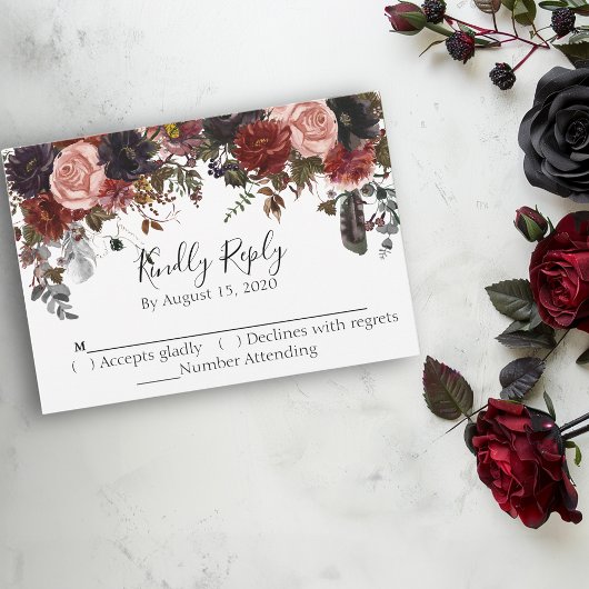 Waterverf RSVP Halloween Herfst Bloem boho Kaartje