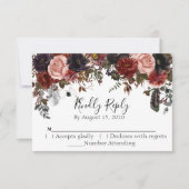 Waterverf RSVP Halloween Herfst Bloem boho Kaartje (Voorkant)