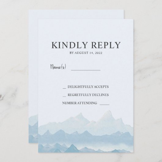 Waterverf RSVP Kaart (Voorkant / Achterkant)