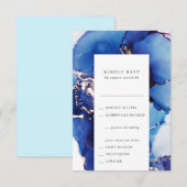 Waterverf RSVP-kaart met maaltijdkeuzes RSVP Kaartje (Voorkant / Achterkant)