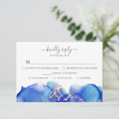 Waterverf RSVP-kaart met menuoptie Kaart (Staand voorkant)