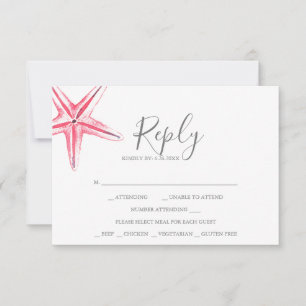 Waterverf RSVP-kaart Notitiekaartje