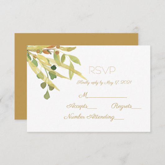Waterverf RSVP Kaartje (Voorkant / Achterkant)