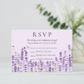 Waterverf RSVP lavender Light Purple Flowers Kaartje (Staand voorkant)