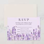 Waterverf RSVP lavender Light Purple Flowers Kaartje (Voorkant / Achterkant)