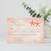 Waterverf RSVP/reactiekaart koraal RSVP Kaartje (Staand voorkant)