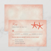 Waterverf RSVP/reactiekaart koraal RSVP Kaartje (Voorkant / Achterkant)