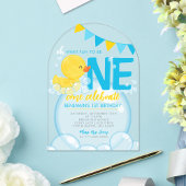 Waterverf Rubber Duck 1e verjaardag Uniek Acryl Uitnodigingen