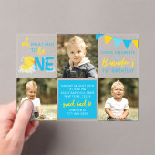 Waterverf Rubber Duck 3 foto Verjaardag Acryl Uitnodigingen (Insitu (Draagbaar))