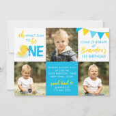 Waterverf Rubber Duck 3 foto Verjaardagsuitnodigin Kaart (Voorkant)