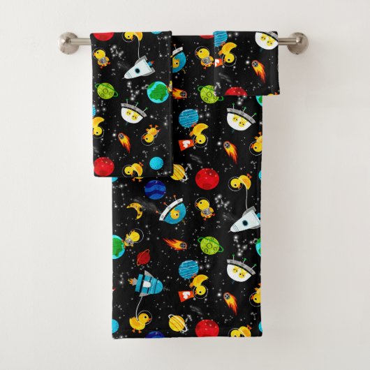 Waterverf Rubber Duck Astronauts Kinder Bad Handdoek (Insitu)
