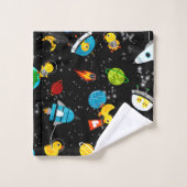 Waterverf Rubber Duck Astronauts Kinder Bad Handdoek (Wasdoekje)
