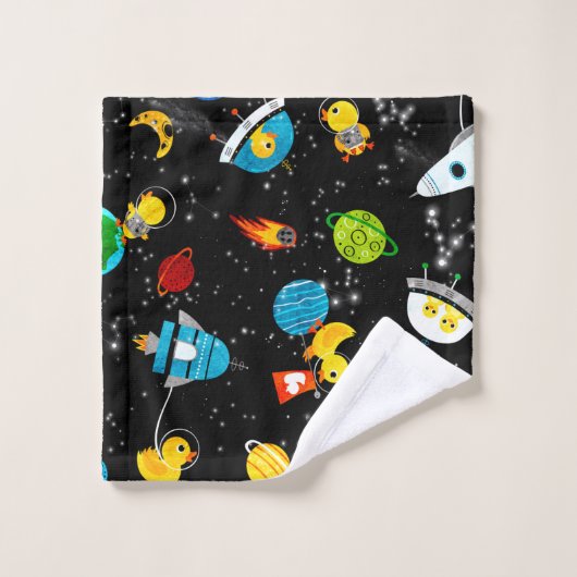Waterverf Rubber Duck Astronauts Kinder Bad Handdoek (Wasdoekje)