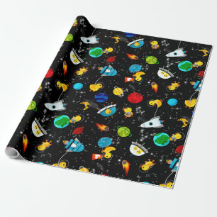 Waterverf Rubber Duck Astronauts Kinder Buitenruim Cadeaupapier