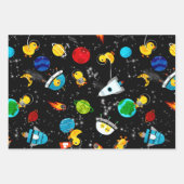 Waterverf Rubber Duck Astronauts Kinder Buitenruim Inpakpapier Vel (Voorkant 2)