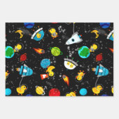 Waterverf Rubber Duck Astronauts Kinder Buitenruim Inpakpapier Vel (Voorkant)