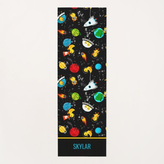 Waterverf Rubber Duck Astronauts Personalized Yogamat (Voorkant)
