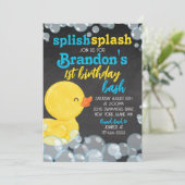 Waterverf Rubber Duck Chalkboard Verjaardag Kaart (Staand voorkant)