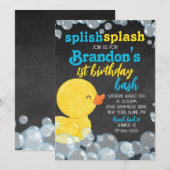 Waterverf Rubber Duck Chalkboard Verjaardag Kaart (Voorkant / Achterkant)