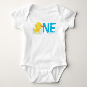 Waterverf Rubber Duck ONE 1st Verjaardag Jongen Romper