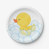 Waterverf Rubber Duck Party Papieren Bordje (Voorkant)