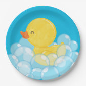 Waterverf Rubber Duck Party Papieren Bordje (Voorkant)
