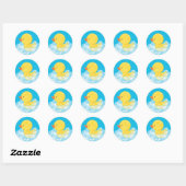 Waterverf Rubber Duck Party Ronde Stickers (Vel)