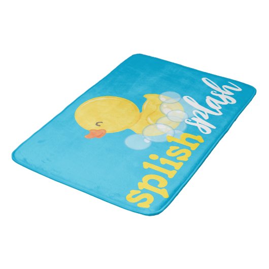 Waterverf Rubber Duck Splish Blauw Badmat (Gekanteld)