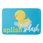 Waterverf Rubber Duck Splish Blauw Badmat (Voorkant)