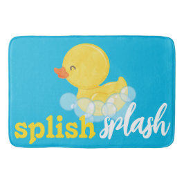 Waterverf Rubber Duck Splish Blauw Badmat