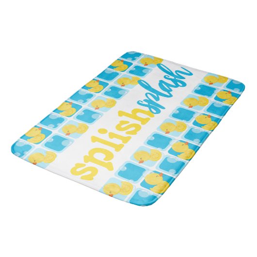 Waterverf Rubber Duck Splish Splash Geruit Badmat (Gekanteld)