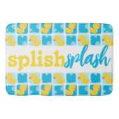 Waterverf Rubber Duck Splish Splash Geruit Badmat (Voorkant)