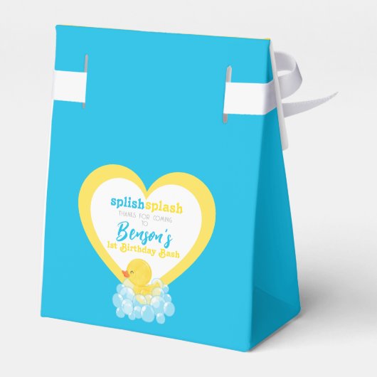 Waterverf Rubber Duck Verjaardagstraktatie Bedankdoosjes (Achterkant)