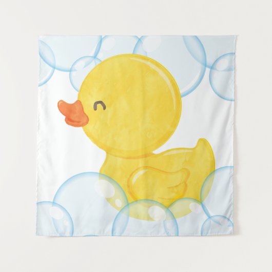 Waterverf Rubber Duck Vierkante Tapestry Achtergro Wandkleed (Voorkant)