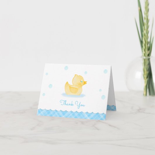 Waterverf Rubber Ducky Baby shower Dank u Notitiekaartje (Voorkant)
