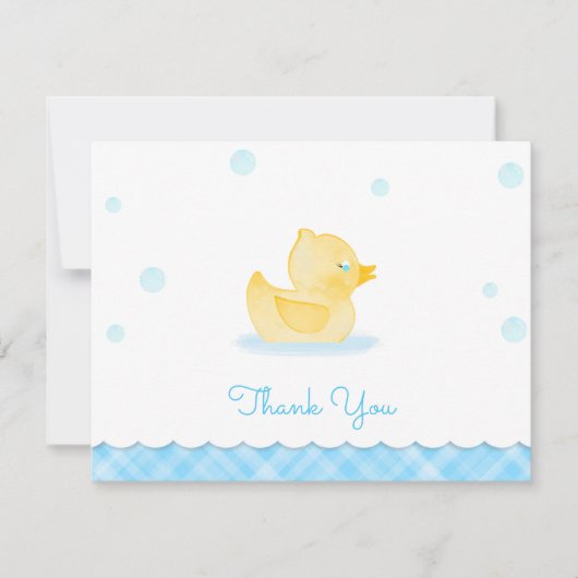 Waterverf Rubber Ducky Baby shower Dank u Notitiekaartje (Voorkant)