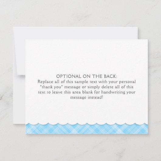 Waterverf Rubber Ducky Baby shower Dank u Notitiekaartje (Achterkant)