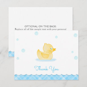 Waterverf Rubber Ducky Baby shower Dank u Notitiekaartje