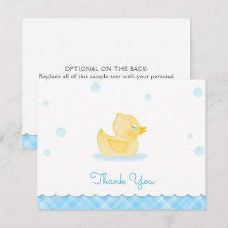 Waterverf Rubber Ducky Baby shower Dank u Notitiekaartje