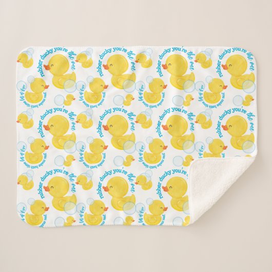 Waterverf Rubber Ducky Jij bent de Een Sherpa Deken (Voorkant (horizontaal))