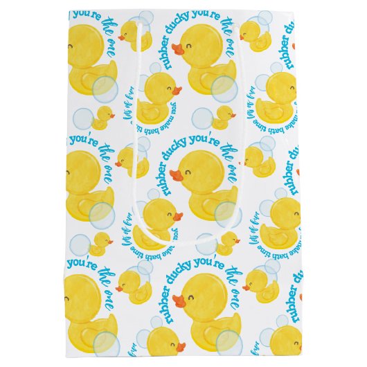 Waterverf Rubber Ducky Jij bent de One Party Medium Cadeauzakje (Achterkant)