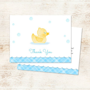 Waterverf Rubber Eendje Baby Shower Bedankt Notitiekaartje