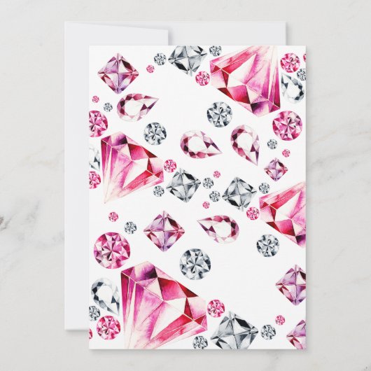 Waterverf Rubies Ze is een juweeltje verjaardagsui Kaart (Achterkant)