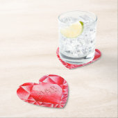 Waterverf Ruby Hart 40e Bruiloft Jubileum Kartonnen Onderzetters (Insitu)