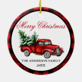 Waterverf  Ruck Red Pset Keramisch Ornament (Achterkant)