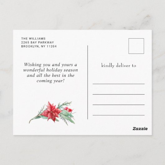 Waterverf Rudolf Reindeer Merry Kerstfeestdag Briefkaart (Achterkant)