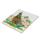 Waterverf Ruffed Grouse Gamebird Mountain Laurel Tegeltje (Zijkant)