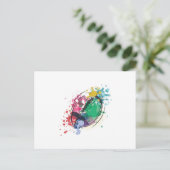 Waterverf rugbybal briefkaart (Staand voorkant)