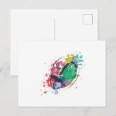 Waterverf rugbybal briefkaart (Voorkant / Achterkant)
